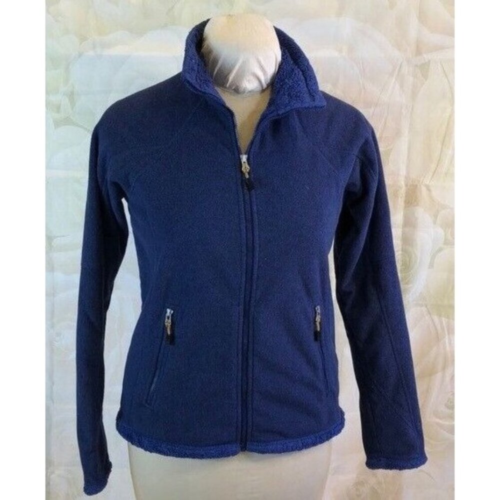 Nike ACG Blue Fleece Jacket Indigo Blue Full Zip & Zip Pockets Coat Medium - Picture 1 of 7